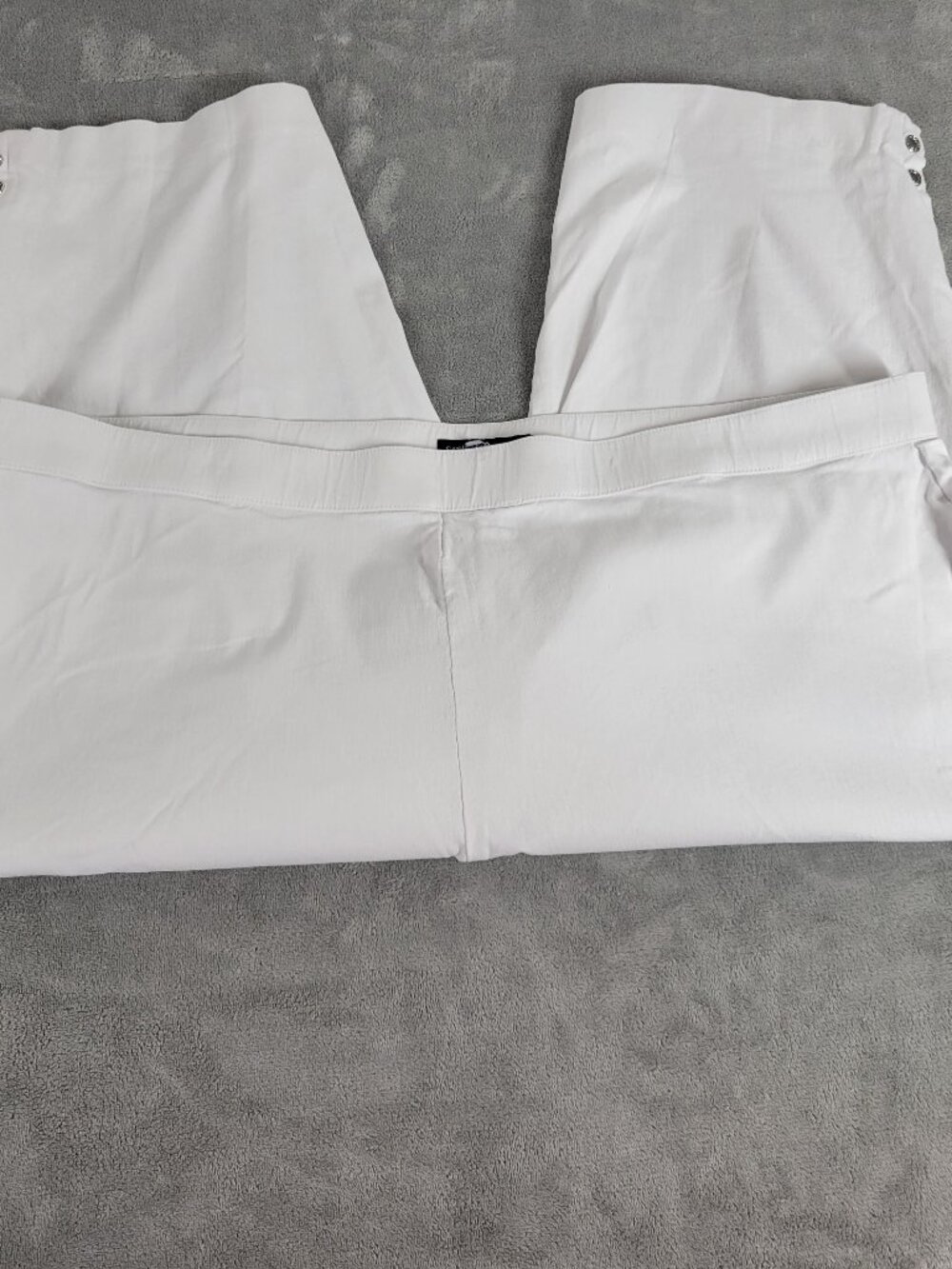 Counterparts White Capri Pants 24W Grommet Hem Elastic Waist Travel WHI8E